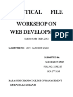 Practical File: Workshop On Web Development