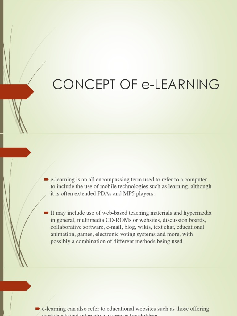 Concept of e learning pdf