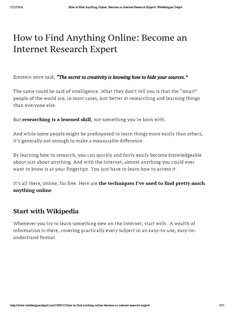 Become an Internet Research Expert | PDF | Safari (Web Browser) | Internet