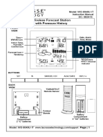 Wireless Forecast Station With Pressure History: Model: WS-9049U-IT Instruction Manual DC: 082415