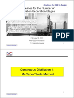 Guidelines For The Number of Distillation Separation Stages: Continuous Distillation 1: Mccabe-Thiele Method