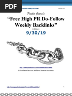 "Free High PR Do-Follow Weekly Backlinks": Paulie Ciara's