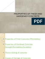 Properties of Fresh and Hardened Concrete: Strength, Workability and Durability