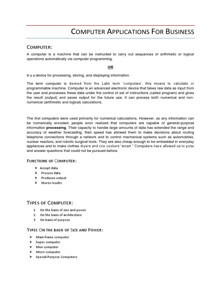 Types of Computers for Business Use | PDF | Supercomputer | Databases