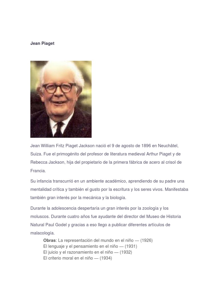 Jean Piaget Biografia | PDF
