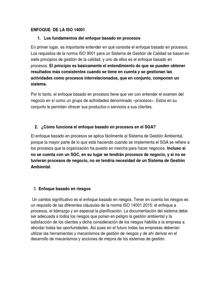 Aspectos e Impactos Ambientales ISO 14001 | PDF | Gestión de la calidad ...