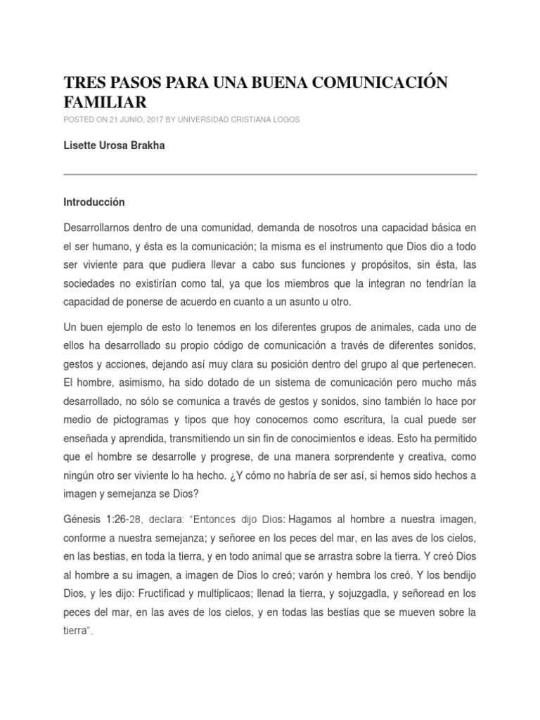 Mejora la Comunicación Familiar en 3 Pasos | PDF | Familia | Comunicación