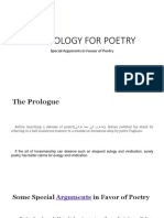 An Apology For Poetry: Special Arguments in Favour of Poetry