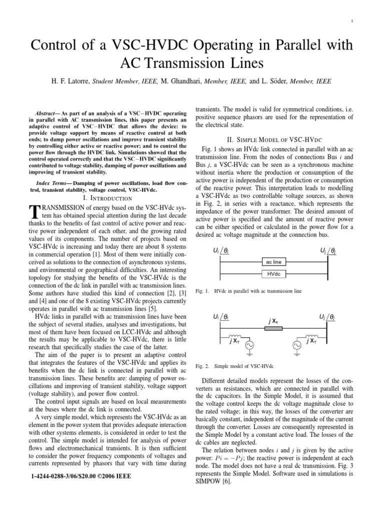 Control of A VSC-HVDC | PDF | High Voltage Direct Current | Alternating ...