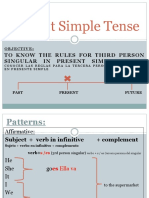Present Simple Tense: To Know The Rules For Third Person Singular IN Present Simple Tense
