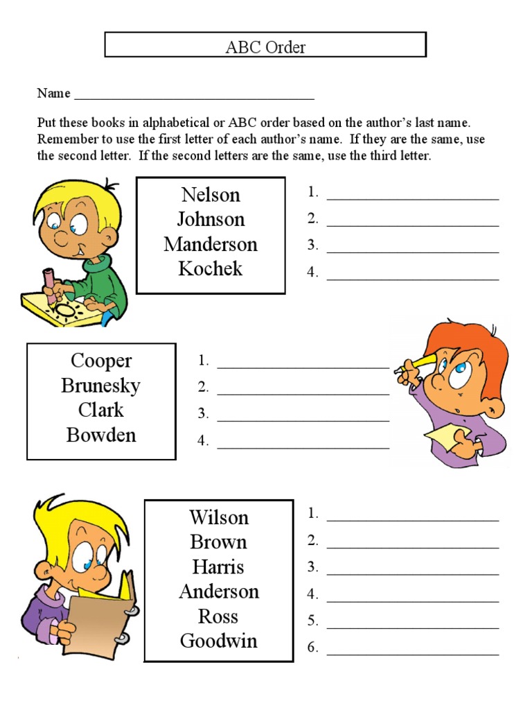 Alphabetical Book Sorting Guide | PDF