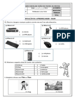 Prova de Inglês - 3, 4 e 5 Ano