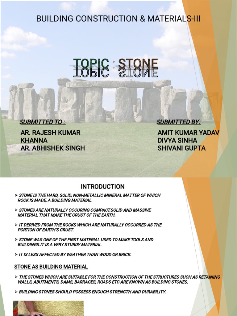 Types and Uses of Building Stones | PDF | Rock (Geology) | Masonry