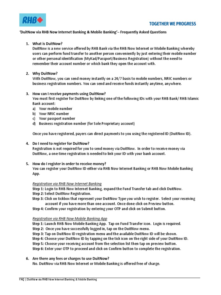 Faq Duitnow Identity Document Banking