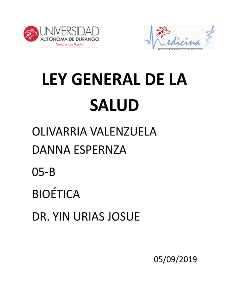 Ley General de Salud | PDF | Trabajo Social | Ciencias de la Salud