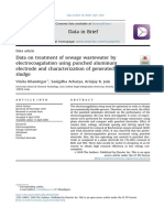 Data On Treatment of Sewage Wastewater by Electrocoagulation Using Punched Aluminum Electrode and Characterization of Generated Sludge