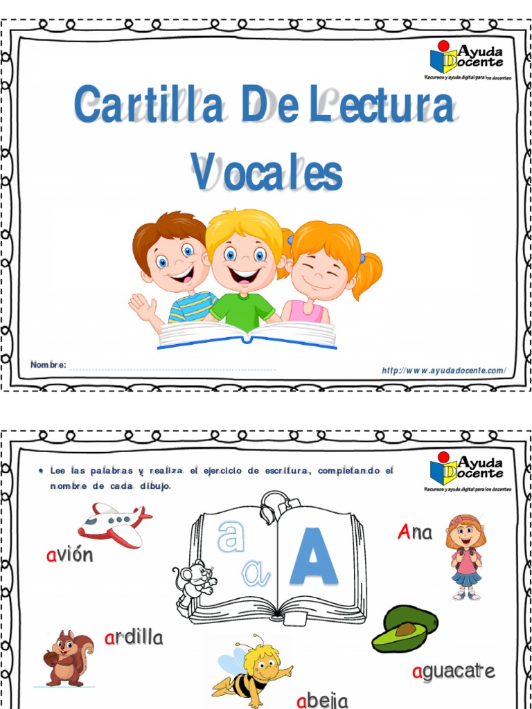 Ejercicios de lectura y escritura de palabras con vocales | PDF