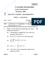 MTE-1 Calculus exam questions and solutions