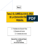 Tema 2. El Currículo de Educación Física en La Ed. Primaria