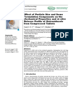 Effect of Particle Size and Some Formulation Components On The Mechanical Properties and Release Profile of Metronidazole From Compressed Tablets