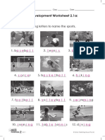Online Skills Development Worksheet 2.1a: Vocabulary: A. Fill in The Missing Letters To Name The Sports