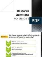 Research Questions: PCH Lesson 1