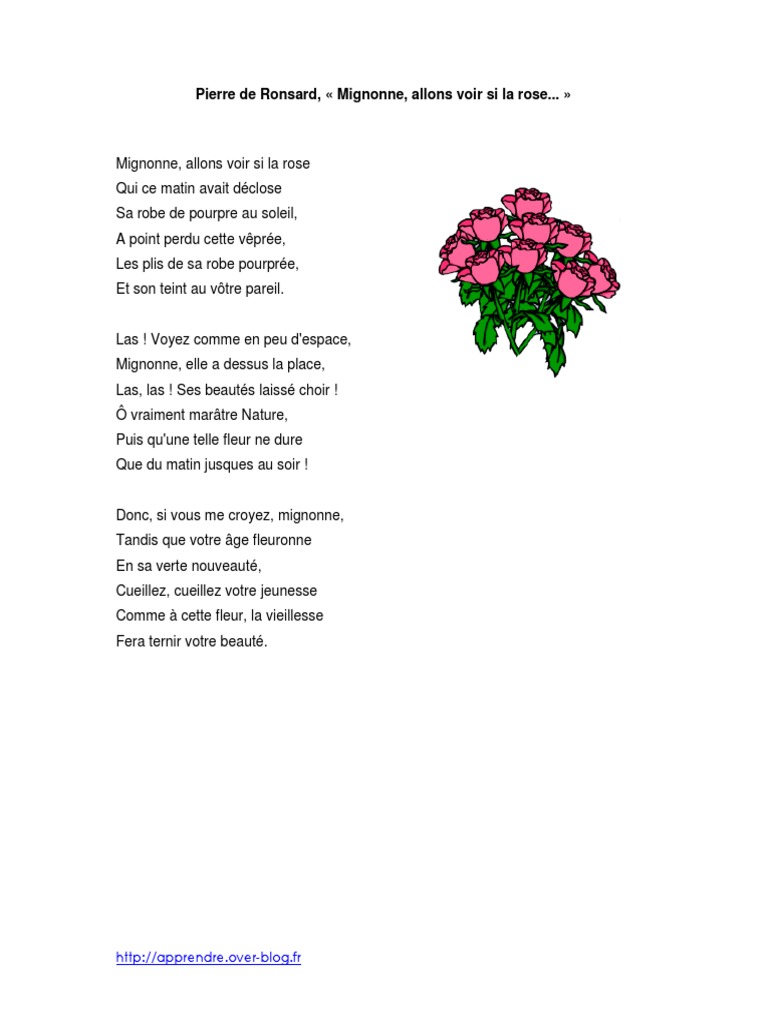 Ronsard : Mignonne, allons voir la rose | PDF
