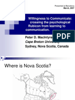 Willingness To Communicate: Crossing The Psychological Rubicon From Learning To Communication