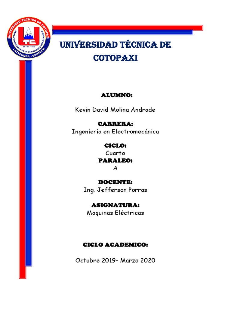 Carátula de Electromecánica UTC | PDF