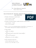 Lista 04 - Derivadas e Integrais de Funções Vetoriais de Uma Variável Real (Respostas)