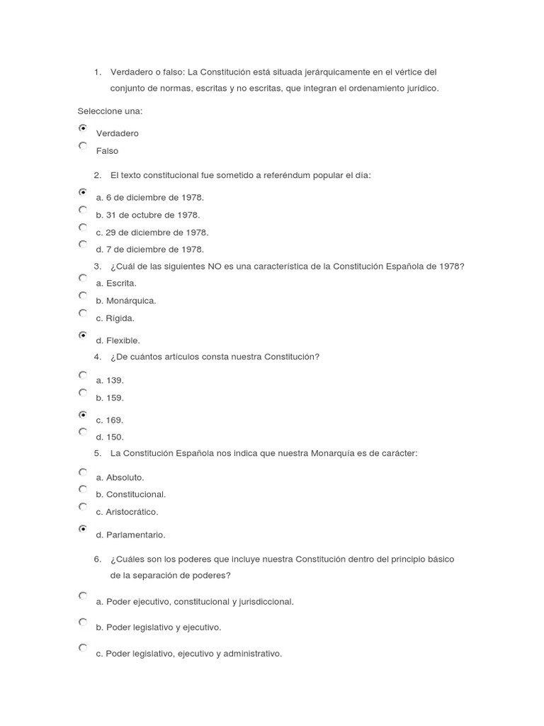 Examen de Derecho Constitucional | PDF | Derechos humanos | Principios ...