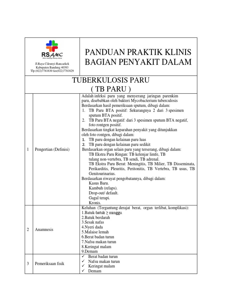 Panduan Praktik Klinis TB Paru | PDF