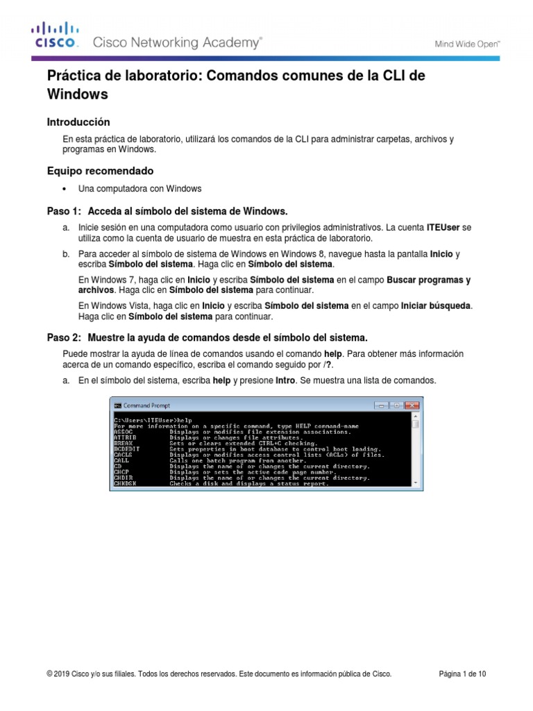 Comandos CLI de Windows: Práctica Básica | PDF | Directorio ...