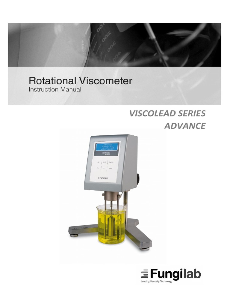 Advance Instruction Manual Viscometer | Download Free PDF | Menu ...