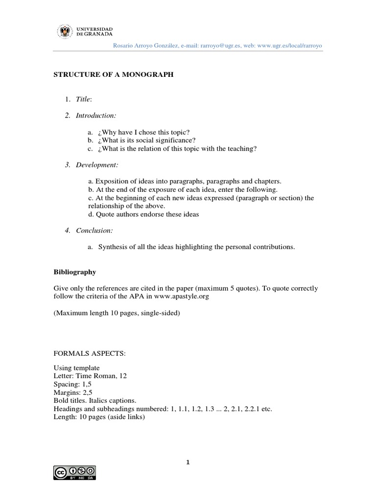 Monograph Structure Guide | PDF