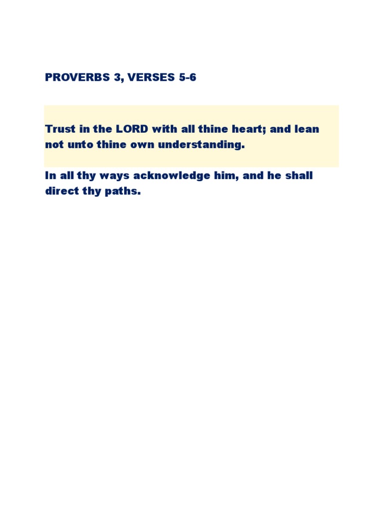 Proverbs 3 | PDF