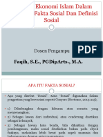 Sosiologi Ekonomi Islam Dalam Paradigma Fakta Sosial Dan Definisi Sosial