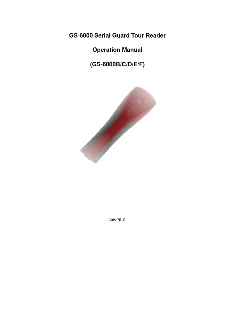 GS-6000 Guard Tour Reader Manual | PDF | Usb | Computer Network