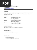 OJT Resume for College Students | PDF | Career & Growth