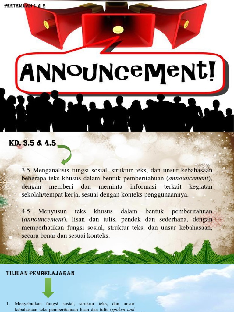 Contoh Teks Announcement Tentang Kegiatan Sekolah - Berbagi Teks Penting