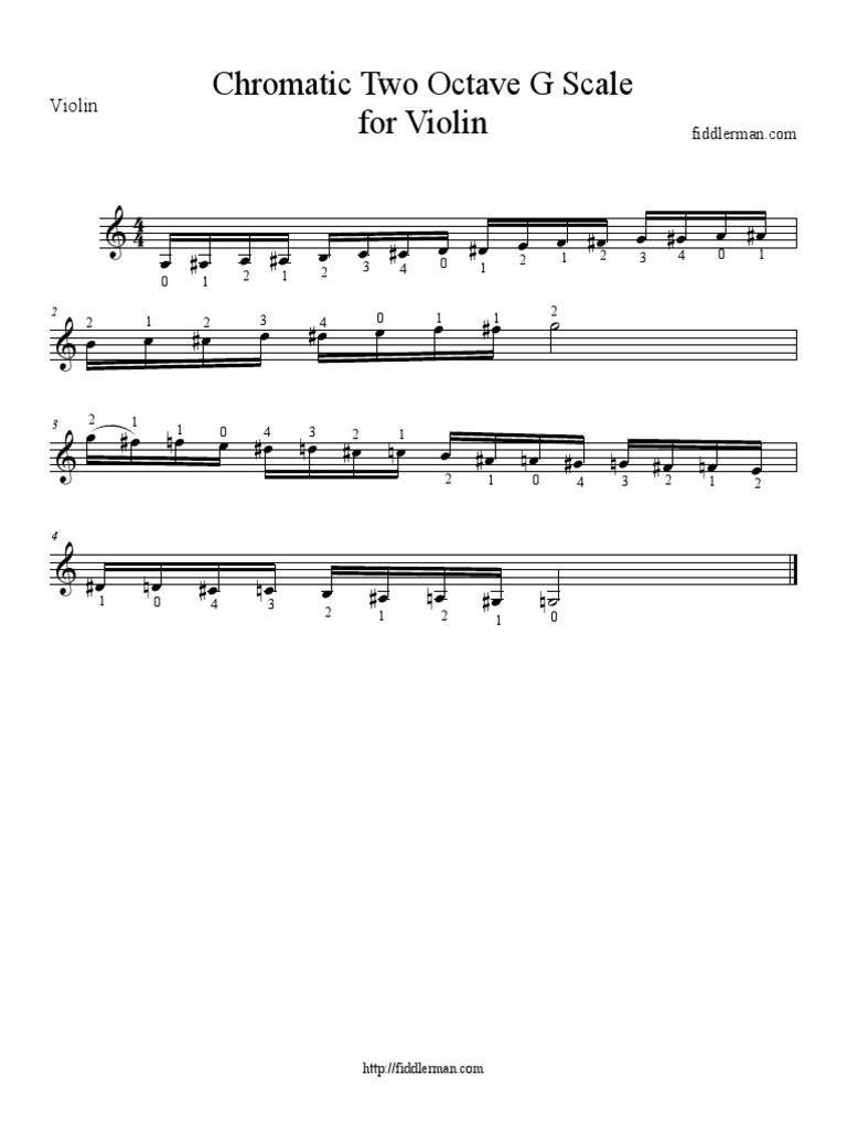 Two Octave G Chromatic Scale For Violin