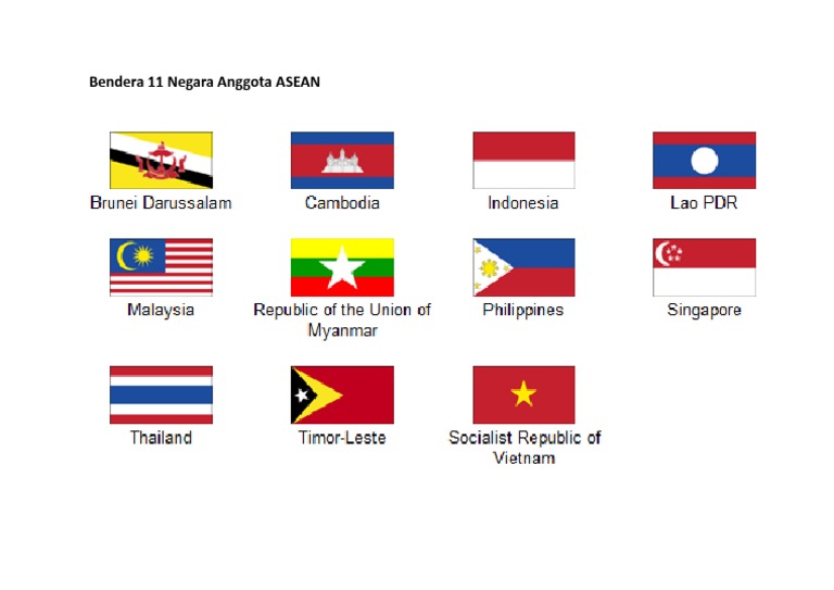 Bendera 11 Negara Anggota Asean Pdf