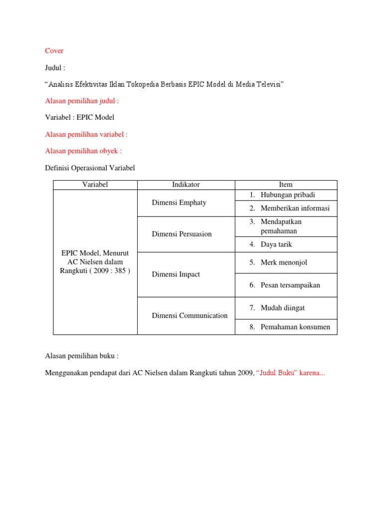 Epic Model | PDF