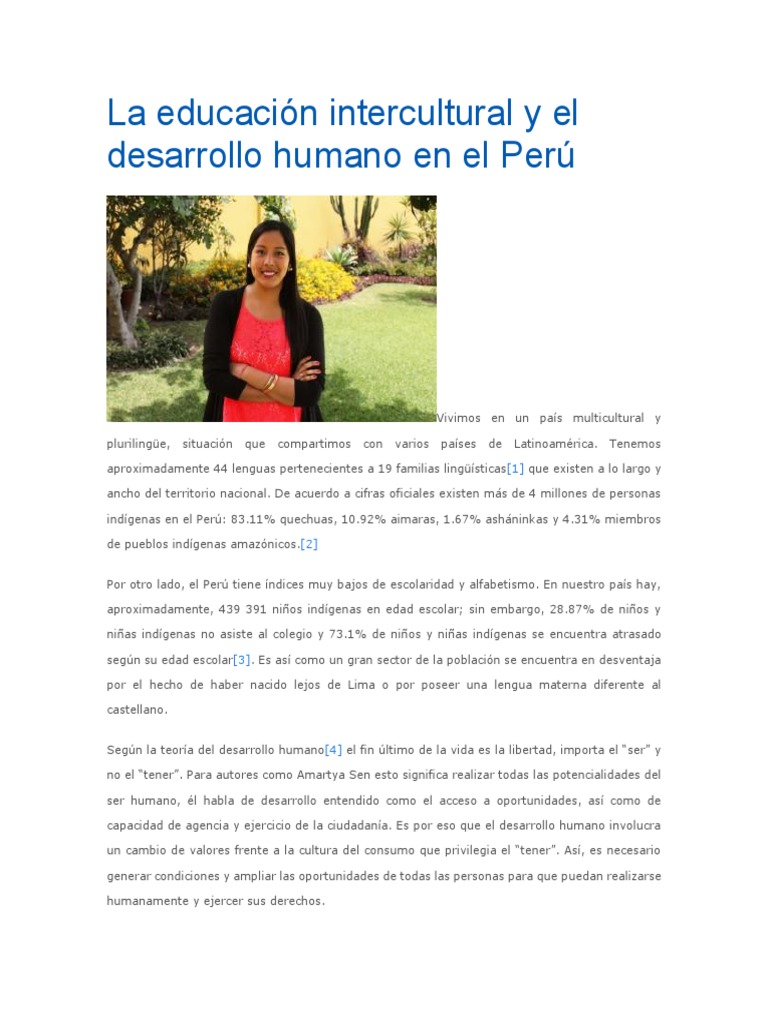 La Educación Intercultural y El Desarrollo Humano en El Perú | PDF ...