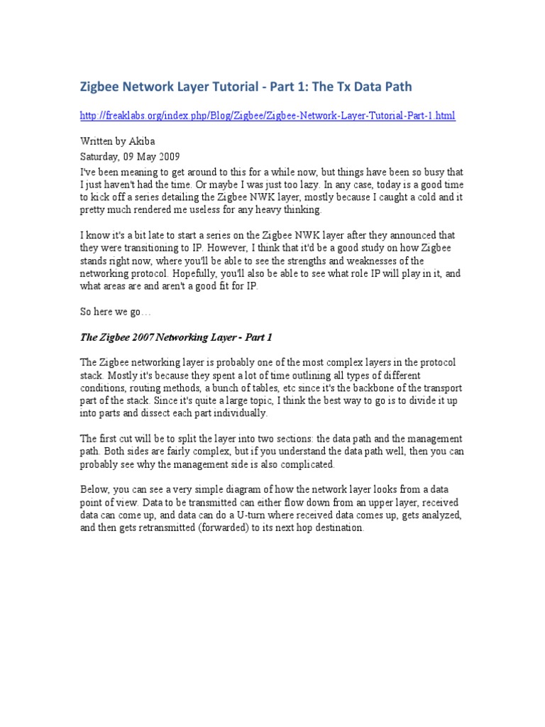 Zigbee Network Layer | PDF | Routing | Computer Network