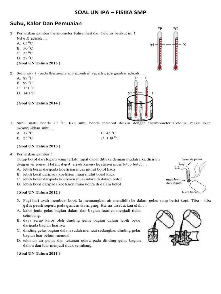 Soal Kalor dan Pemuaian Kelas 7 | PDF | Sains & Matematika
