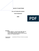 Programa de Agrostología 2002: Bases para el estudio de sistemas de producción y plantas forrajeras