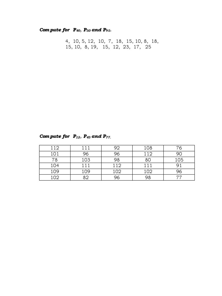 Compute P40, P50 and P95 for the first document | PDF | Descriptive ...