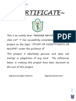 Certificate : ALLOYS" Under The Guidance of