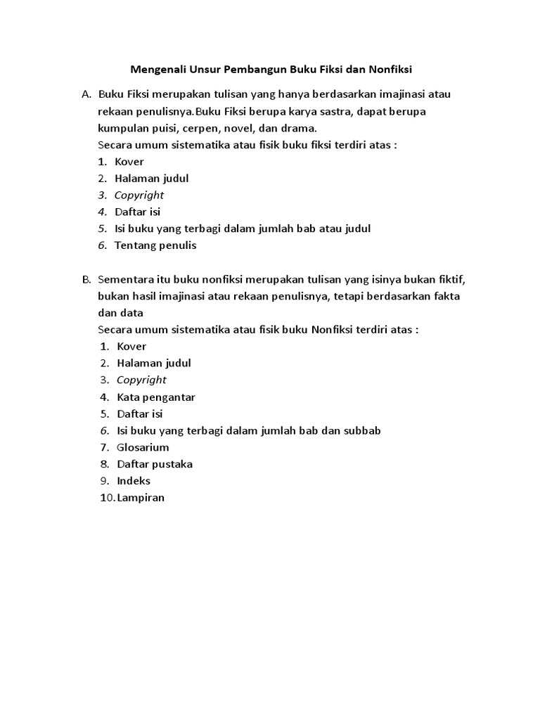 Buku Fiksi Dan Nonfiksi